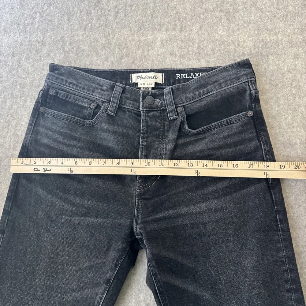 Madewell Jeans Relaxed Taper Mens 29x30 Charcoal Wash Button Fly